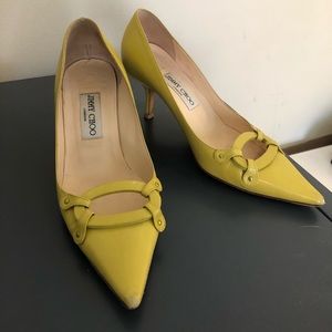 Jimmy Choo lime green kitten heels